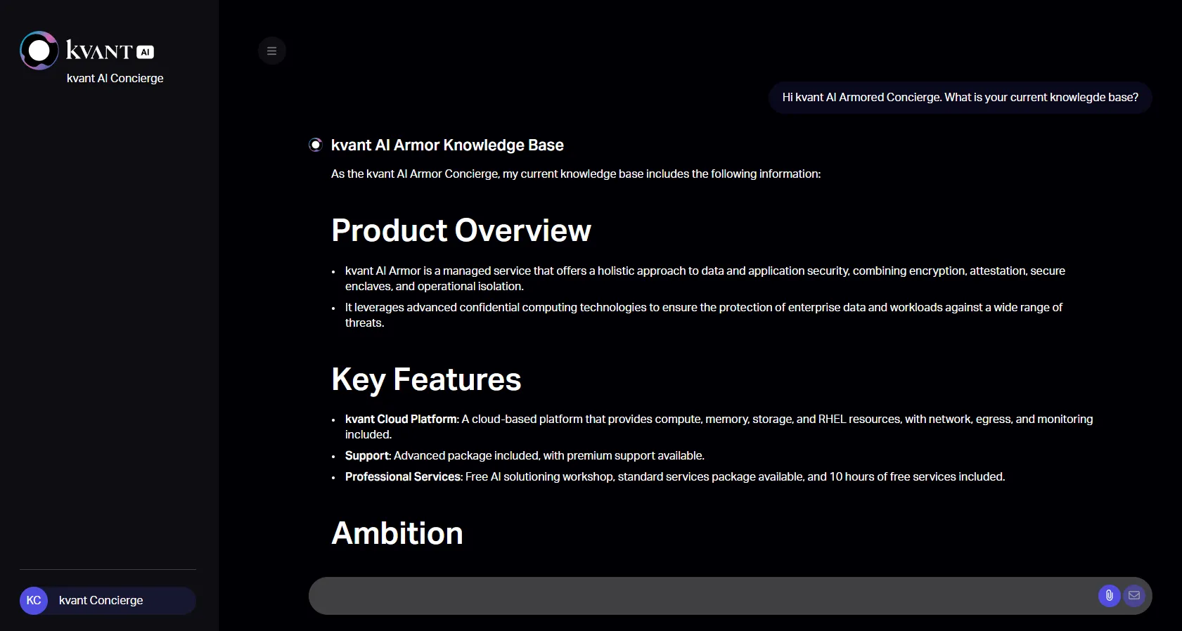 kvant AI Armored Concierge